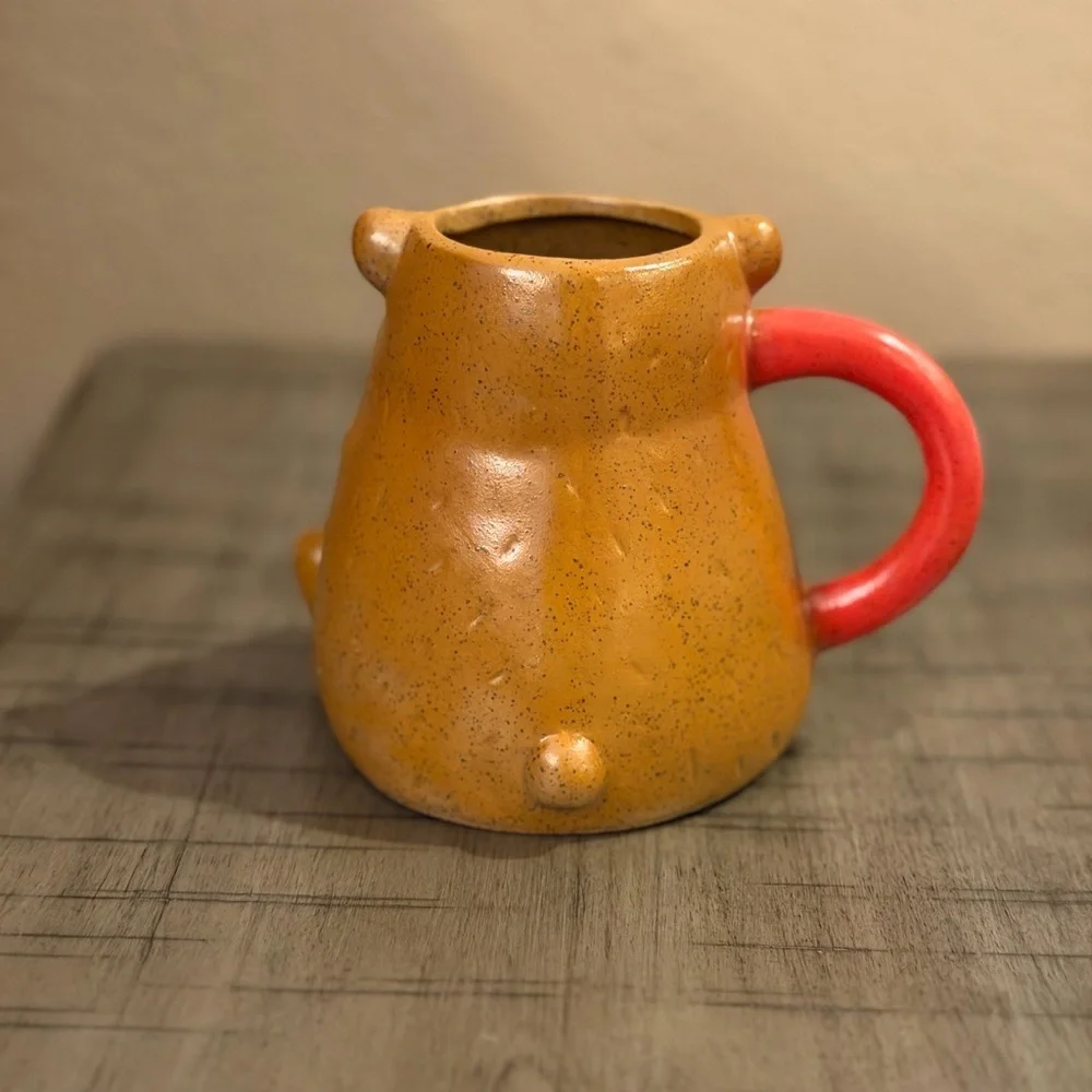 PPAPER SOURCE Christmas Bear Stonewear Coffee Mug Brown Red